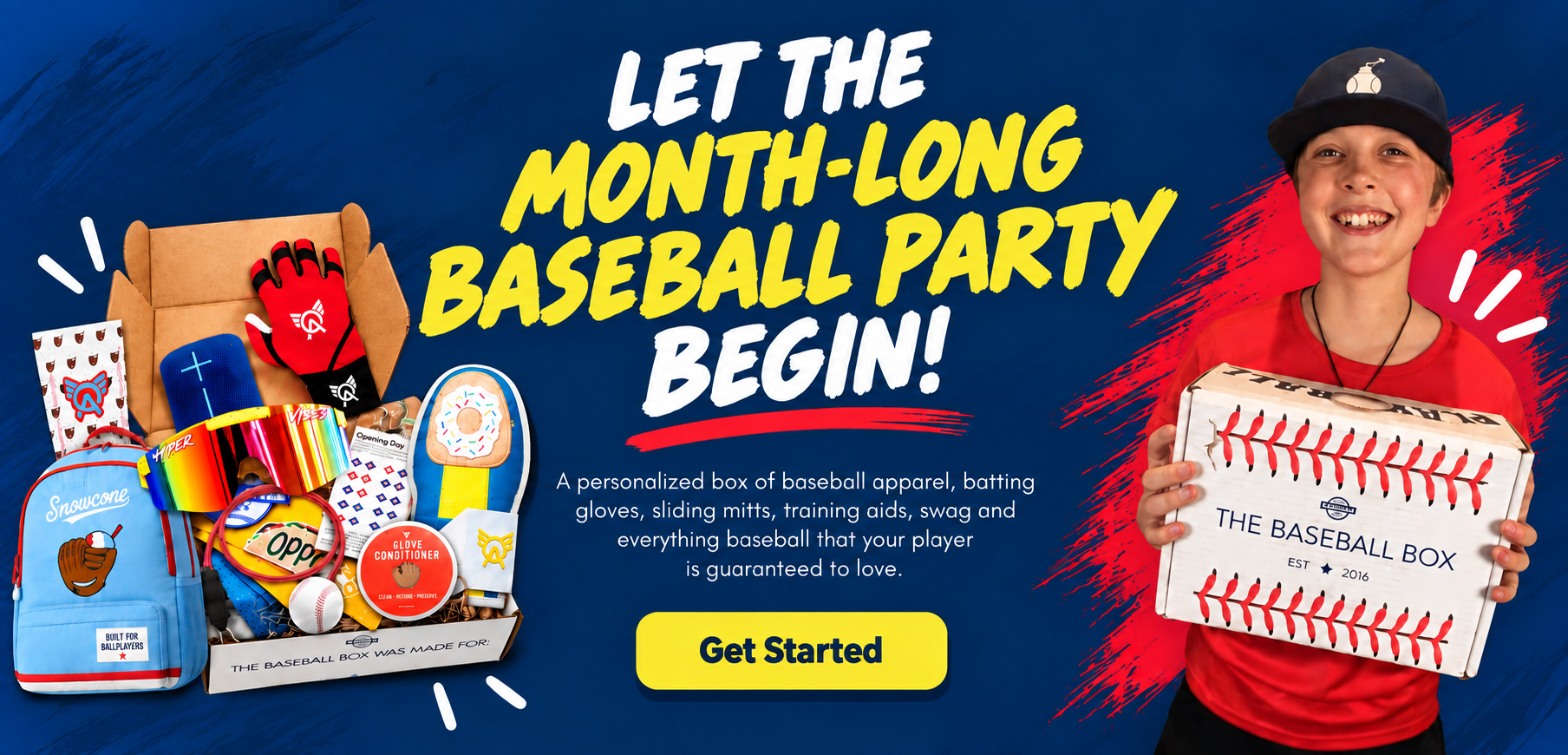 Let the month-long baseball party begin with a personalized Baseball Box