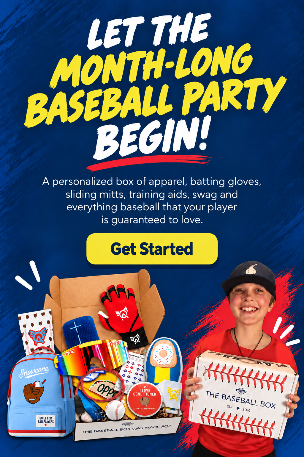 Let the month-long baseball party begin with a personalized Baseball Box